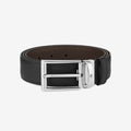 CINTURON DE PIEL CON HEBILLA CUADRADA NEGRO/CAFE 35MM