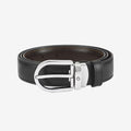 CINTURON DE PIEL REVERSIBLE CON HEBILLA HERRADURA NEGRO/CAFE 30MM