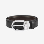 CINTURON DE PIEL REVERSIBLE CON HEBILLA HERRADURA NEGRO/CAFE 30MM