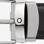 CINTURON DE PIEL REVERSIBLE CON HEBILLA HERRADURA NEGRO/CAFE 30MM