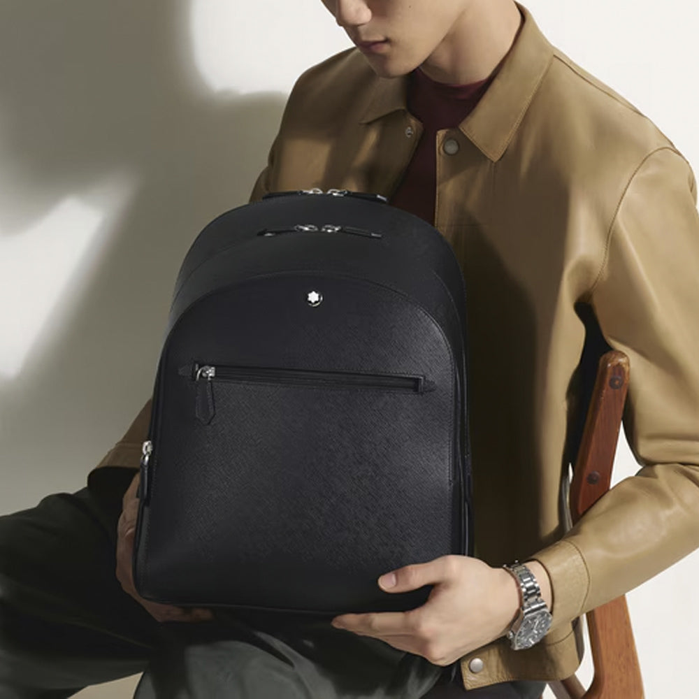 BACKPACK MEDIUM SARTORIAL LEATHER NEGRO