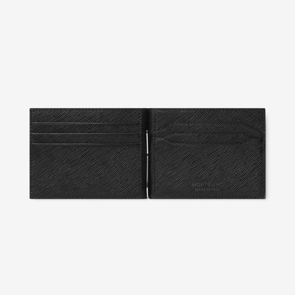 BILLETERA CON MONEY CLIP  SARTORIAL   6CC NEGRO