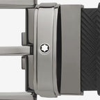 CINTURON DE PIEL CON HEBILLA RECTANGULAR NEGRO 35MM