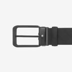 CINTURON DE PIEL CON HEBILLA RECTANGULAR NEGRO 35MM