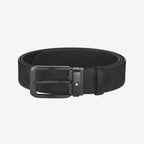 CINTURON DE PIEL CON HEBILLA RECTANGULAR NEGRO 35MM