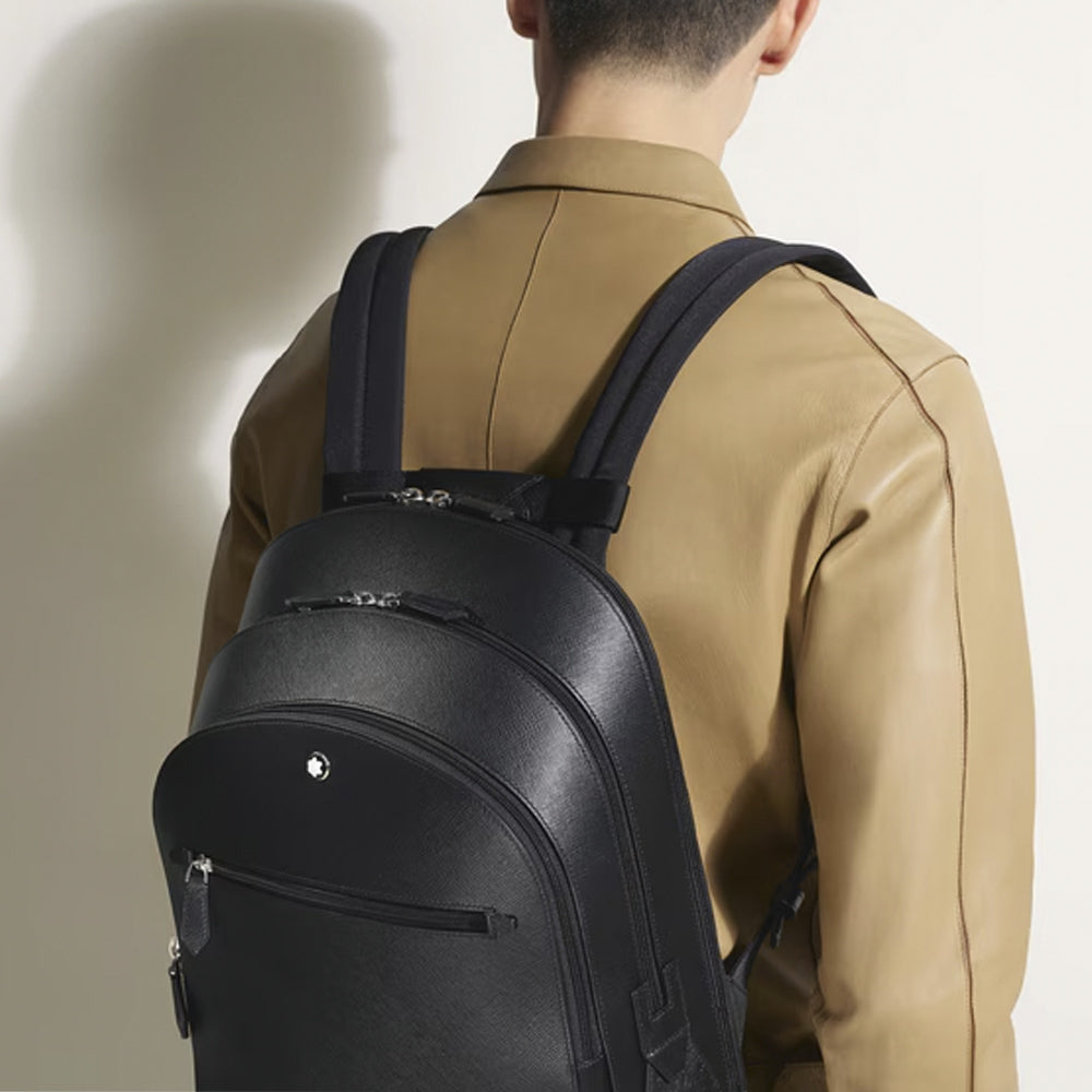 BACKPACK LARGE SARTORIAL LEATHER NEGRO