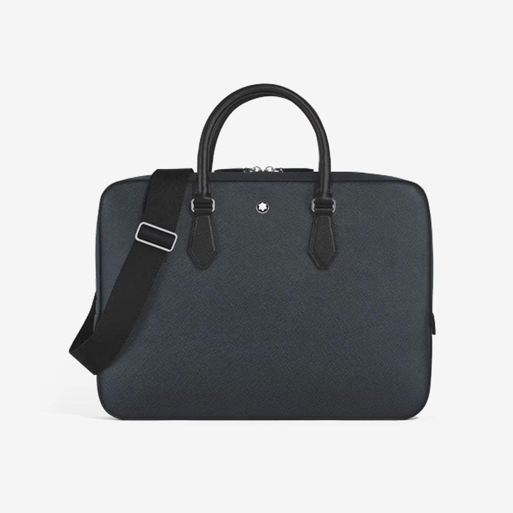 DOCUMENT CASE THIN SARTORIAL LEATHER TWEED BLUE