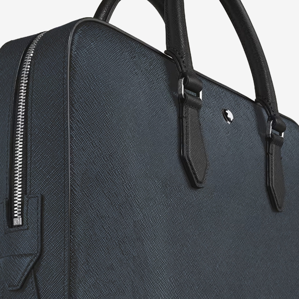 DOCUMENT CASE THIN SARTORIAL LEATHER TWEED BLUE