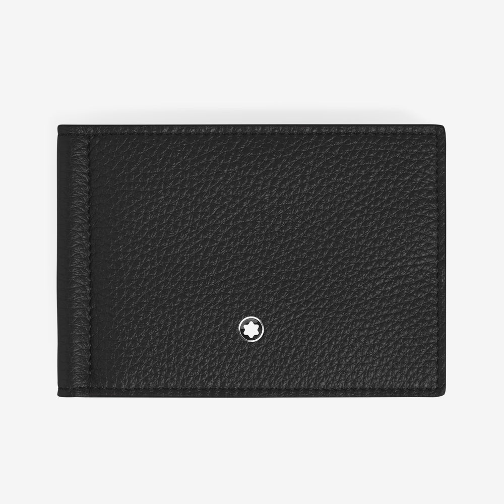 BILLETERA GRAIN CON MONEY CLIP 6CC NEGRO