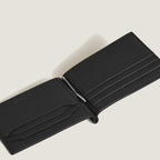 BILLETERA GRAIN CON MONEY CLIP 6CC NEGRO