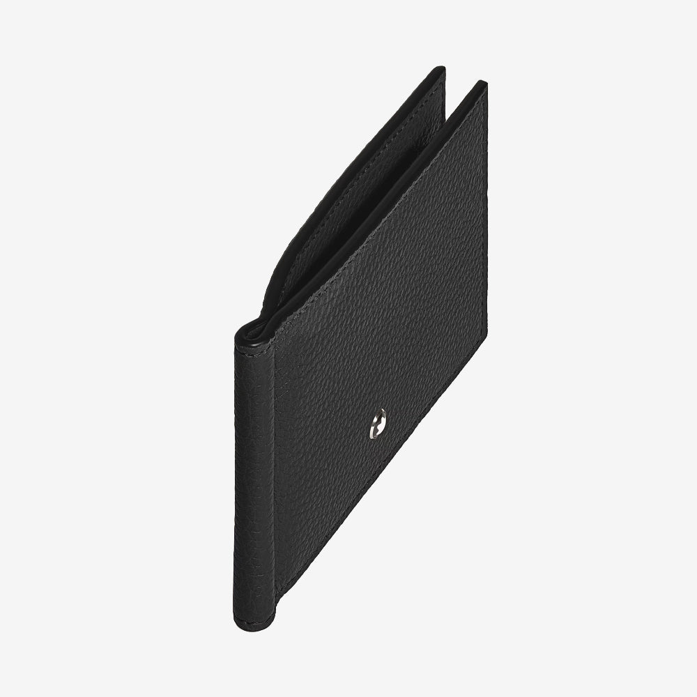 BILLETERA GRAIN CON MONEY CLIP 6CC NEGRO