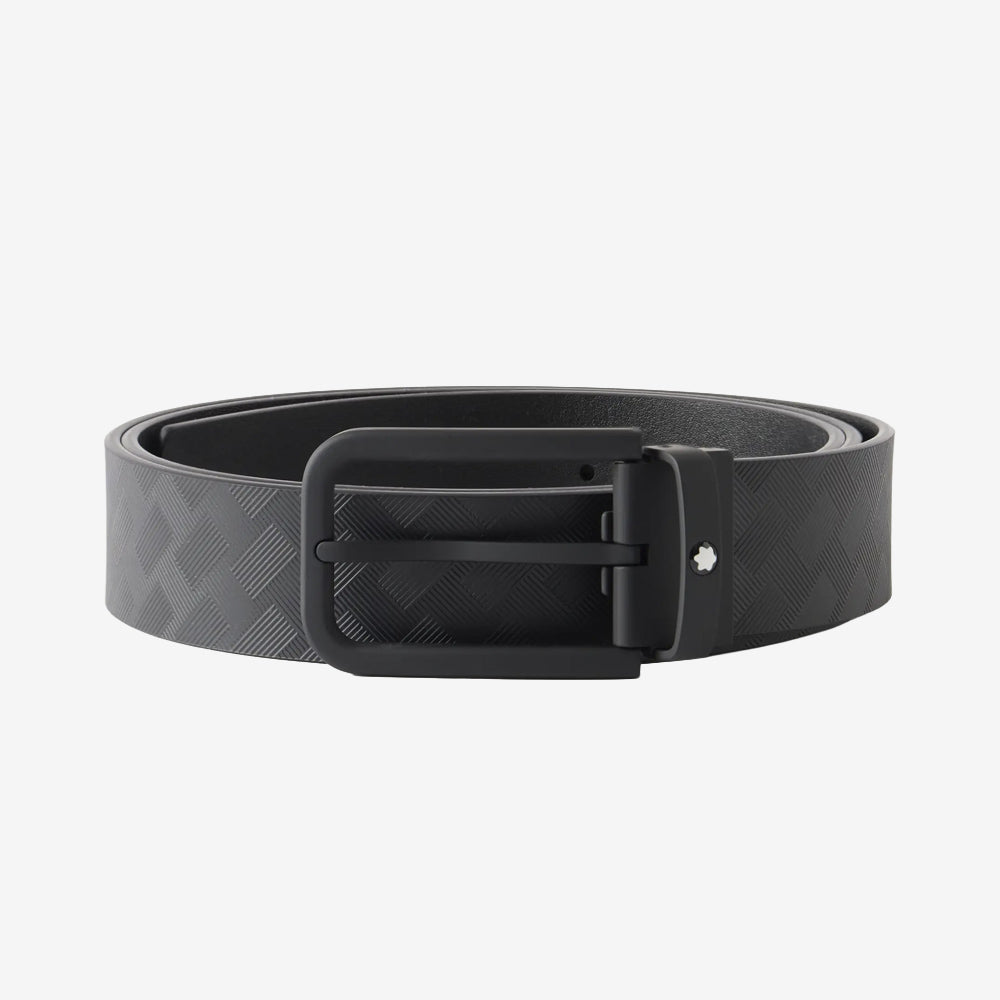CINTURON DE PIEL CON HEBILLA RECTANGULAR REVERSIBLE NEGRO EX