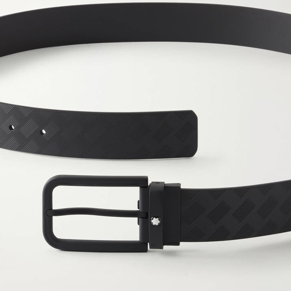 CINTURON DE PIEL CON HEBILLA RECTANGULAR REVERSIBLE NEGRO EX