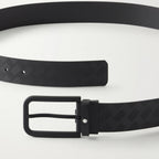 CINTURON DE PIEL CON HEBILLA RECTANGULAR REVERSIBLE NEGRO EX